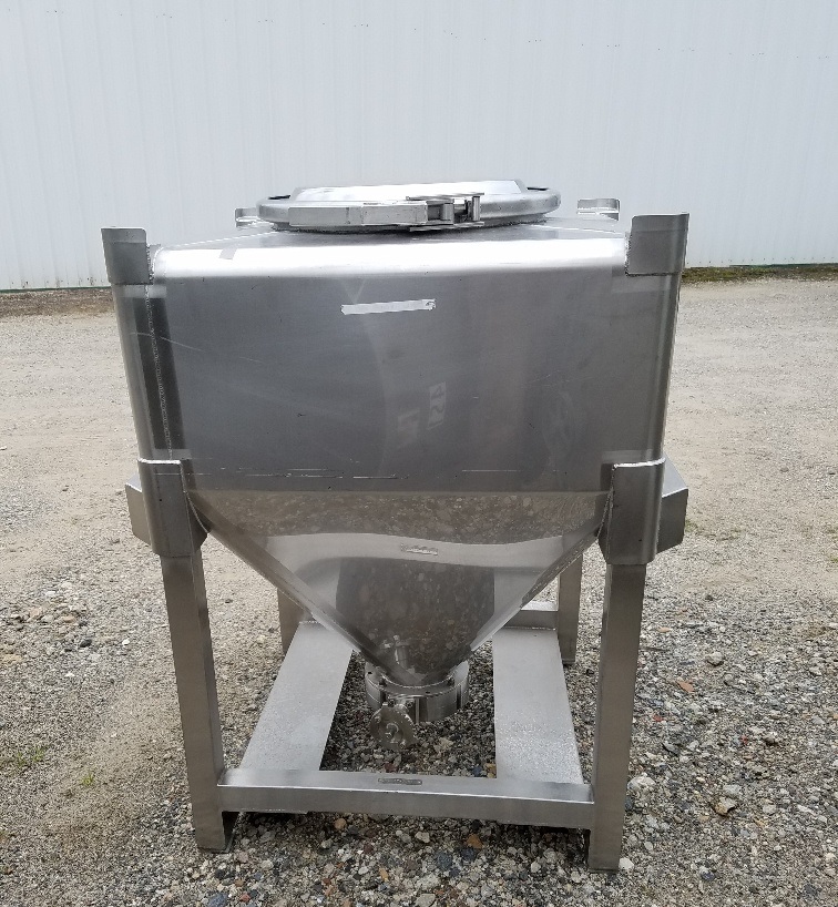Approx 10 cu.ft. Stainless Steel Sanitary Tote Tank (~80 gallons).  30